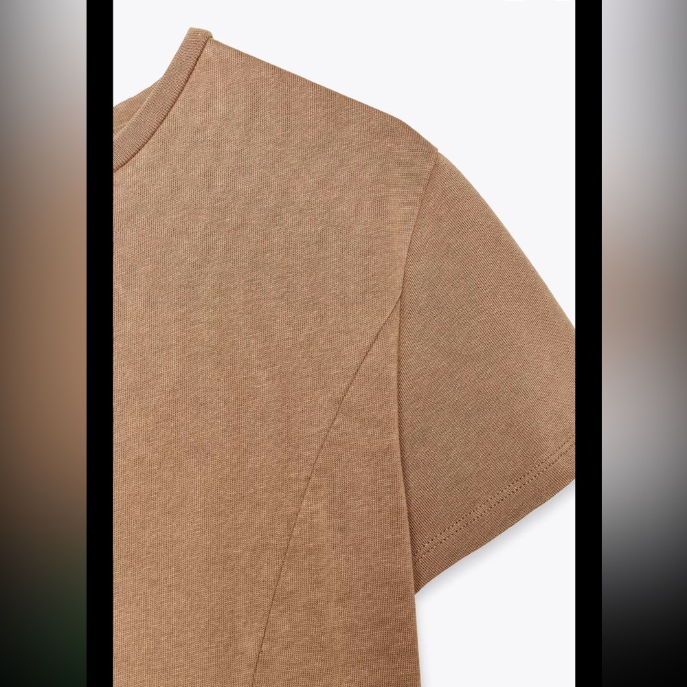Zara, dark tan, asymmetric washed dress, M - Picture 2 of 11
